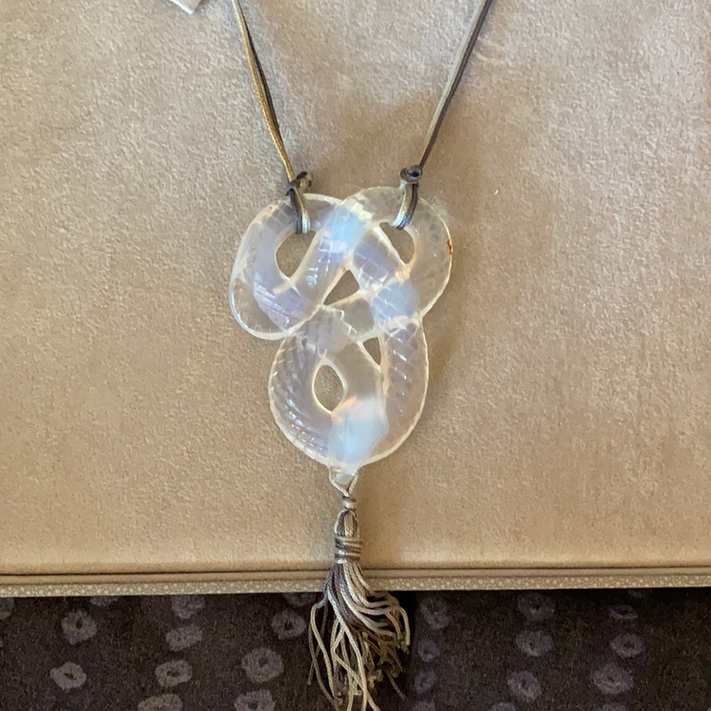 Rare Lalique coiled serpent sautoir necklace